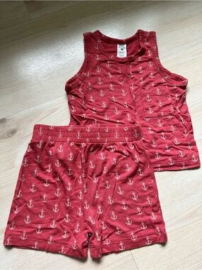 Kate Quinn Red Anchor Print Set - Tank & Shorts